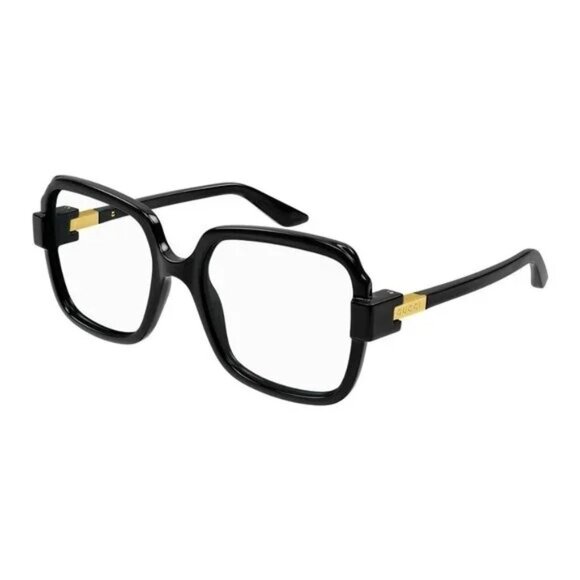 NEW GUCCI SQUARE EYEGLASSES GUCCI BLACK CLEAR EYEWEAR - Picture 1 of 3